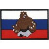 Nášivka vlajka popraskaná Rusko s medveďom 3D PVC velcro farebná trikolóra