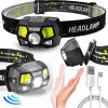 Svietidlo čelovka so senzorom 1200lm LED Cree Xpe+COB nabíjací USB B-SQUL XJ4591