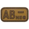 Nášivka označenie krvnej skupiny AB-negative hnedá 3D PVC MFH® Brown-Khaki