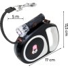 Naťahovacie vodítko na psa so zámkom a svietidlom (Farba černo-bílé)