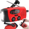 Rádiové svietidlo (dobíjacie|solárne|dynamo|powerbanka s USB) (Farba červená)