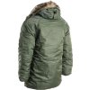 Bunda N3B Parka Aljaška zimná dlhá zelená OD Mil-Tec® (Veľkosť M)
