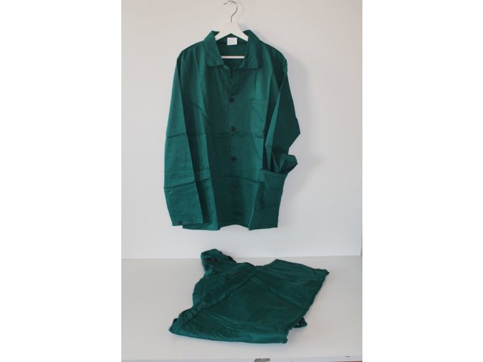 Montérky komplet pracovní blůza a kalhoty s laclem - zelený