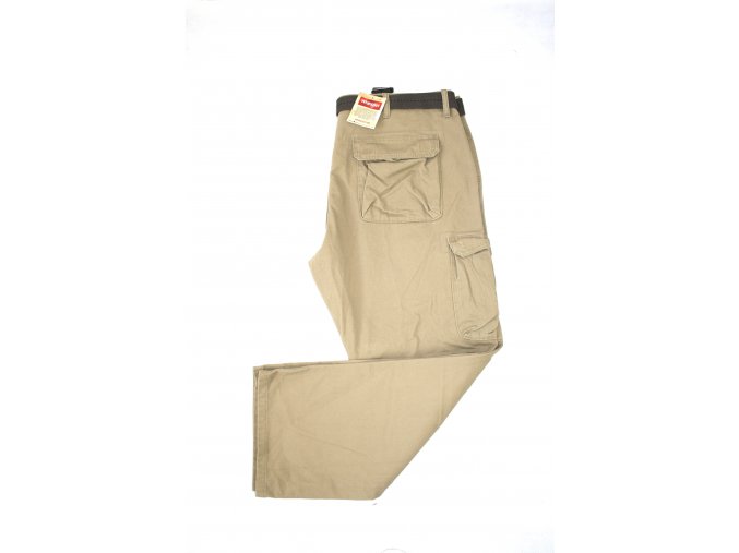 Kalhoty Wrangler Twill Cargo s opaskem - britská khaki