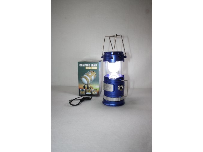 Svítilna, baterka kempingová lampa dobíjecí SWAT - modrá