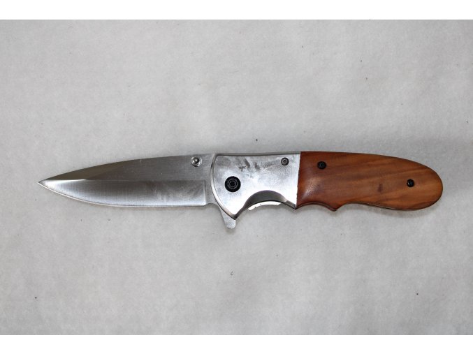 Kapesní zavírací nůž s klipem - dřevo