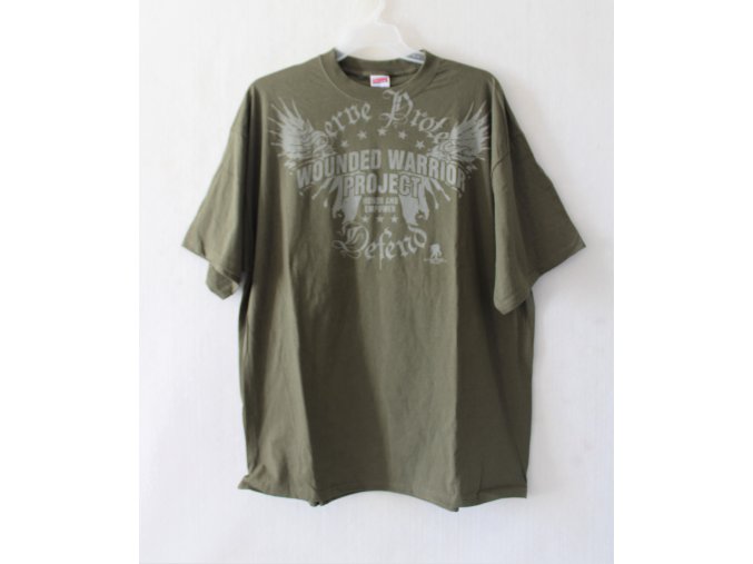 Triko, tričko s potiskem DEFEND - zelené