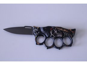 Nůž s boxerem celokovový s klipem - lebka