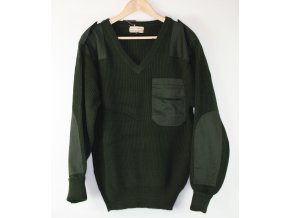 Pletený svetr s kapsičkou - oliv