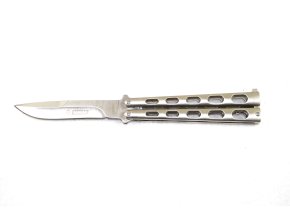 Nůž - motýlek, celokovový KANDAR - stříbrný