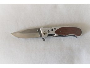 Kapesní zavírací nůž s klipem - silver wood