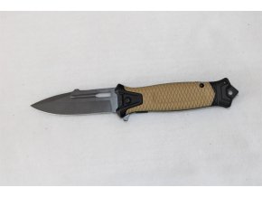 Kapesní zavírací multitool nůž s klipem - camel