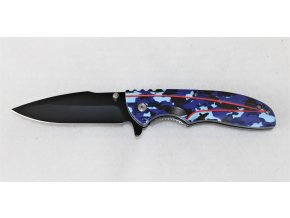 Kapesní zavírací nůž s klipem - modré camo