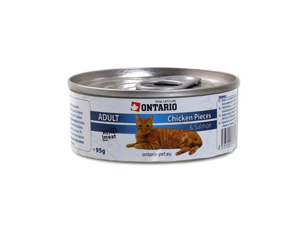 ONTARIO konzerva Chicken Pieces + Salmon 95g