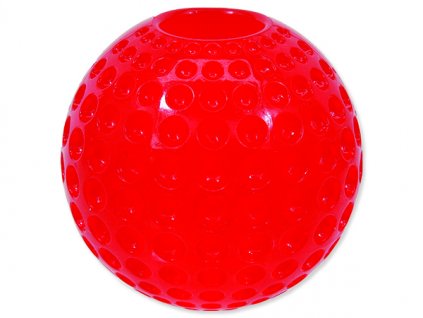Hračka DOG FANTASY Strong míček gumový s důlky červený 6,3 cm