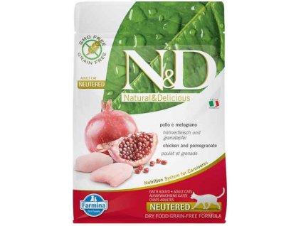 N&D Grain Free Cat Neutered Chicken & Pomegr.