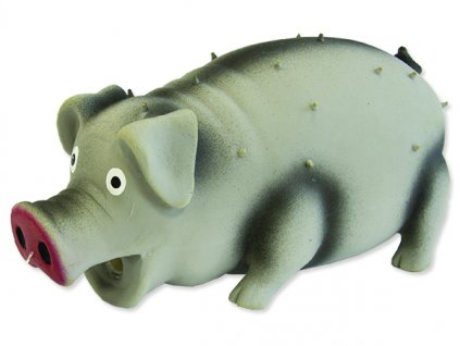 Hračka DOG FANTASY Latex prase chrochtající mix barev 15 cm