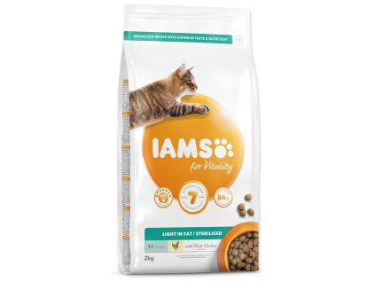 IAMS for Vitality Weight Control Cat Food with Fresh Chicken 2kg