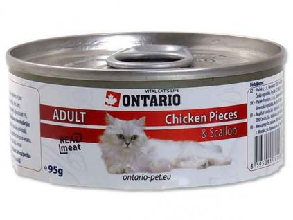 ONTARIO konzerva Chicken Pieces + Scallop 95g
