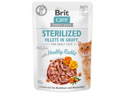 Kapsička BRIT Care Cat Sterilized Fillets in Gravy with Healthy Rabbit 85g