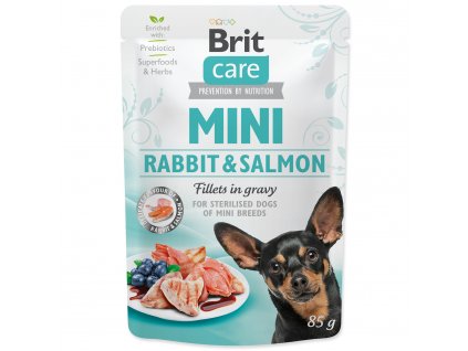 BRIT Care Mini Rabbit & Salmon fillets in gravy 85g