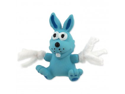 Hračka DOG FANTASY Latex Mini Králík modrý se zvukem 7 cm