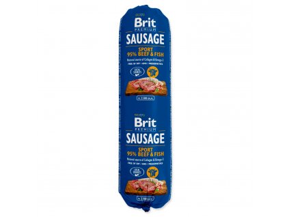 Salám BRIT Premium Sausage Sport – Beef & Fish 800g