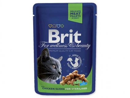 BRIT Premium Cat kapsička Chicken Slices for Sterilised 100 g