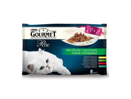 Gourmet Perle kapsička Multipack filety ve šťávě se zeleninou 4 x 85 g (3+1zdarma)