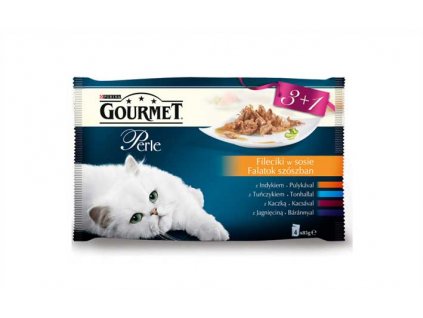 Gourmet Perle kapsička Multipack filety ve šťávě 4 x 85 g (3+1zdarma)