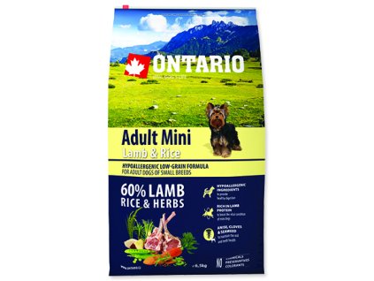 ONTARIO Adult Mini Lamb & Rice 6,5 kg