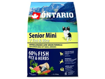 ONTARIO Senior Mini Fish & Rice 2,25 kg