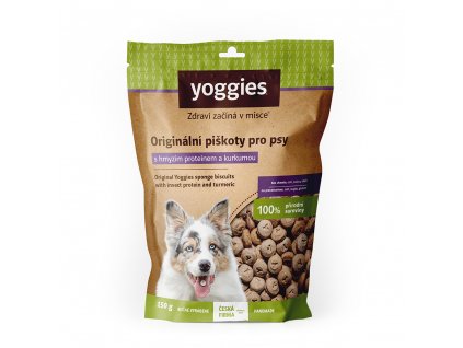 yoggies hypoalergenni bezlepkove piskoty s hmyzim proteinem a kurkumou 150g