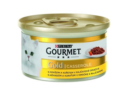 Gourmet Gold cat konz. kousky hov.a kuře v rajčat.om. 85 g