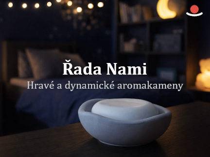 Aromakámen Nami v potemnělé ložnici