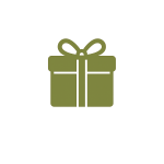 Ikona dárku značící, že aromakameny jsou skvělým dárkem