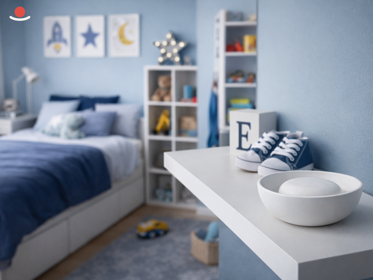 Bílý Miyabi s bílým aromakamenem v klučičím pokoji