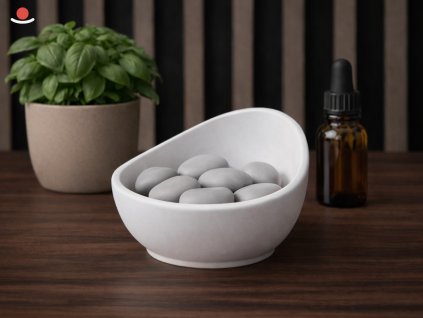 Bílý Mizu s šedými aromakamínky