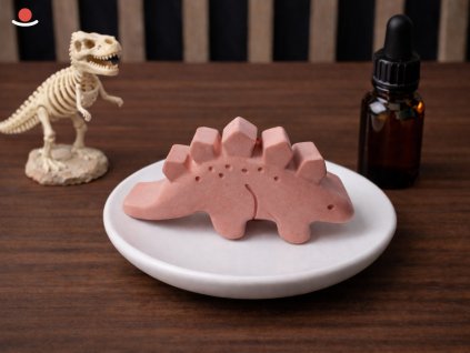 Bílý Maru s růžovým aromakamenem Deino - Stegosaurus