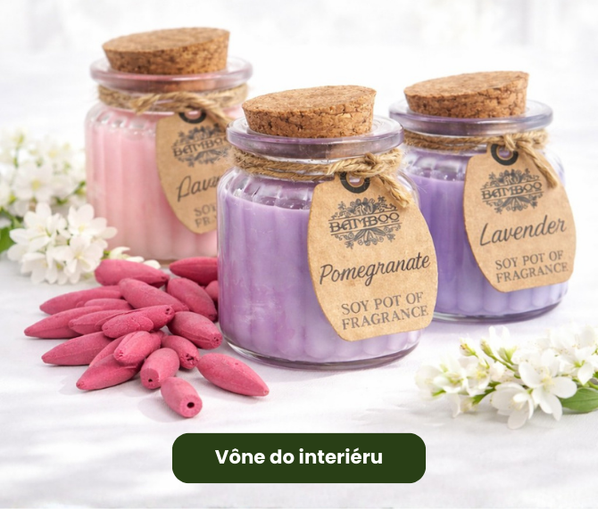Rozvoňajte svoj domov s prírodnými vôňami od Aromantura.sk. Sójové sviečky v skle a vonné kužele pre útulnú atmosféru.