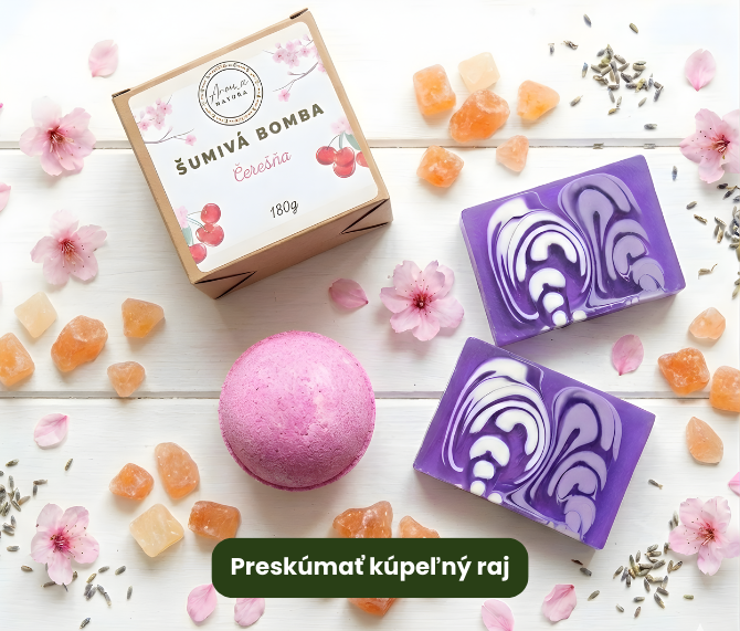 Premeňte svoju kúpeľňu na súkromné wellness. Objavte prírodné šumivé bomby, ručne robené mydlá a voňavé soli do kúpeľa na Aromantura.sk. Relax začína tu.