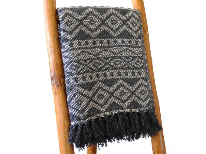 5244 3 awm boho pohodlny prehoz 125 x 150 cm seda geometrie 1ks