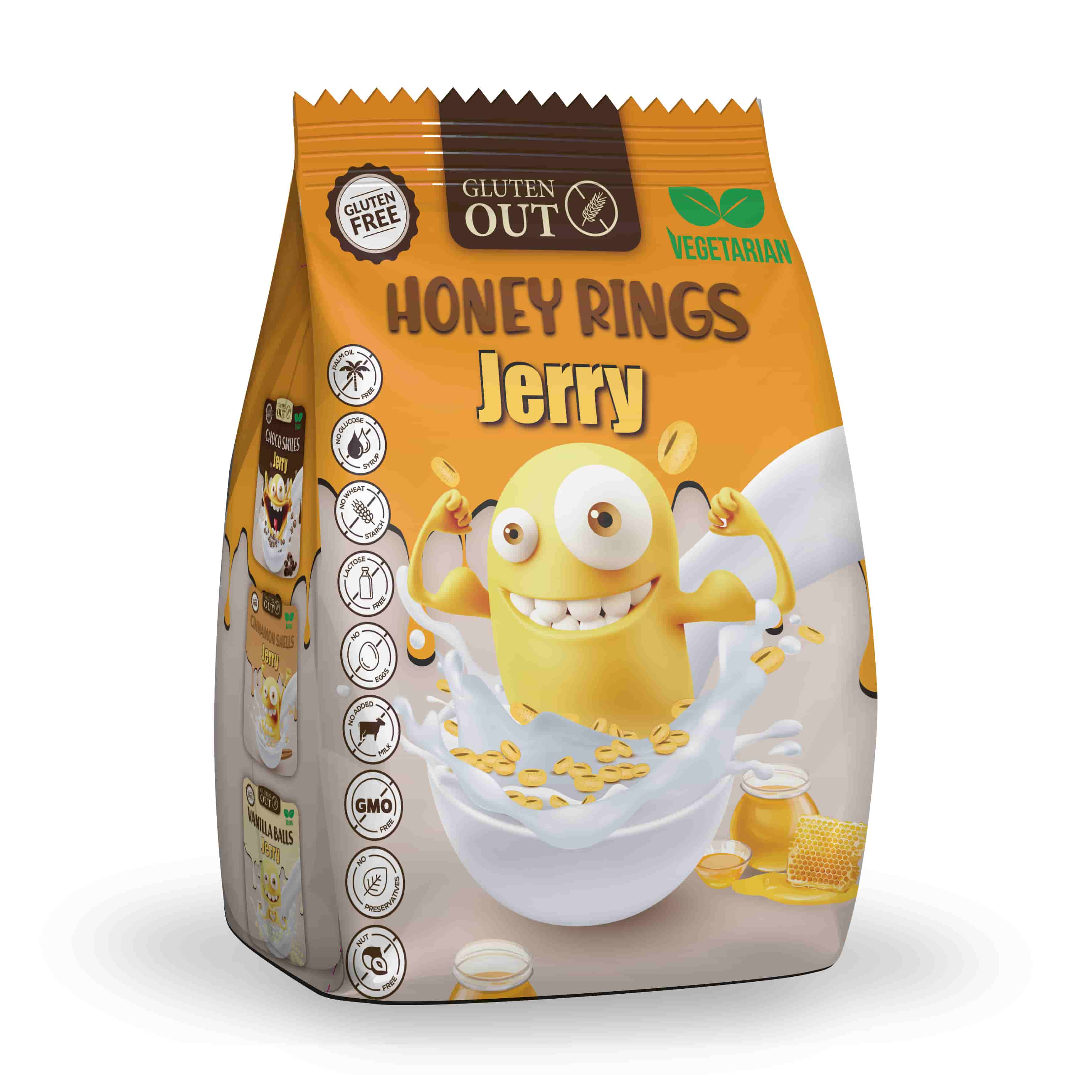 Jerry cereálie HONEY RINGS 375g