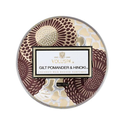 voluspa gilt pomander hinoki mini tin 2