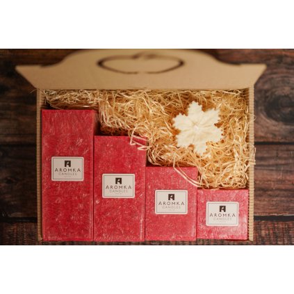 Vánoční balení - AROMKA - Set 4 hranolů, průměr 6,2 cm -KOŘENÍ VÁNOC-CHRISTMAS CHARM