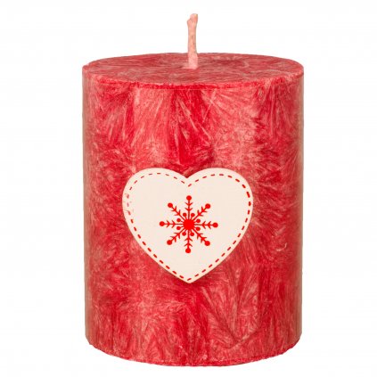 Přírodní vonná svíčka palmová - AROMKA - Válec s vánoční ozdobou - Průměr 5,4 cm, výška 7 cm - KOŘENÍ VÁNOC-CHRISTMAS CHARM