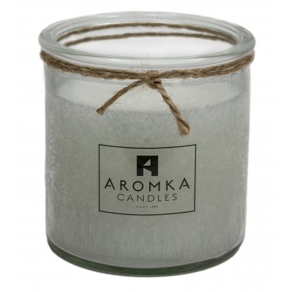 Přírodní vonná svíčka palmová - AROMKA - Recyklované sklo, 250 ml -HEBKÁ LINIE-DEEP LINE
