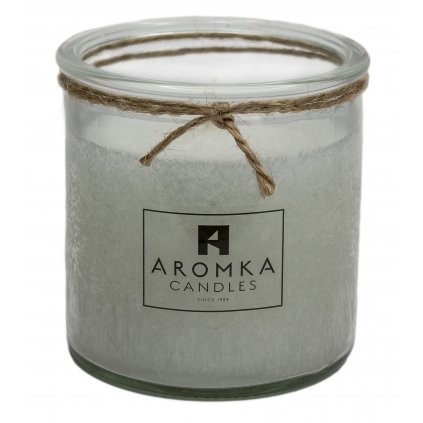 Přírodní vonná svíčka palmová - AROMKA - Recyklované sklo, 250 ml - Květ Bavlny