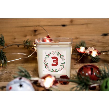 Přírodní vonná svíčka sójová - AROMKA -Carbon kostka s dřevěným knotem, 80 ml - SLADKÁ KLASIKA-SWEET CLASSIC