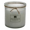 Přírodní vonná svíčka palmová - AROMKA - Recyklované sklo, 250 ml - Květ Bavlny